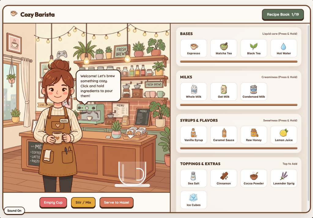 Cozy Barista Game Screenshot